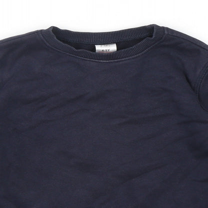 F&F Boys Blue  Cotton Pullover Sweatshirt Size 4-5 Years