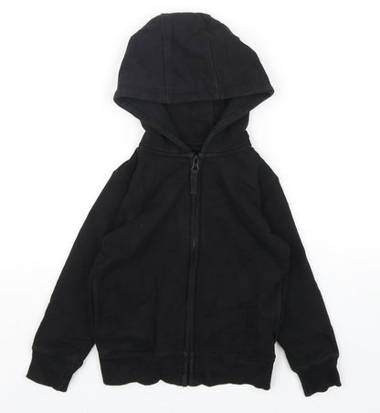 Matalan  Boys Black  Cotton Full Zip Hoodie Size 5 Years