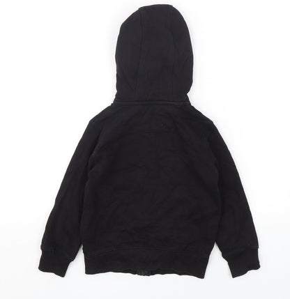 Matalan  Boys Black  Cotton Full Zip Hoodie Size 5 Years