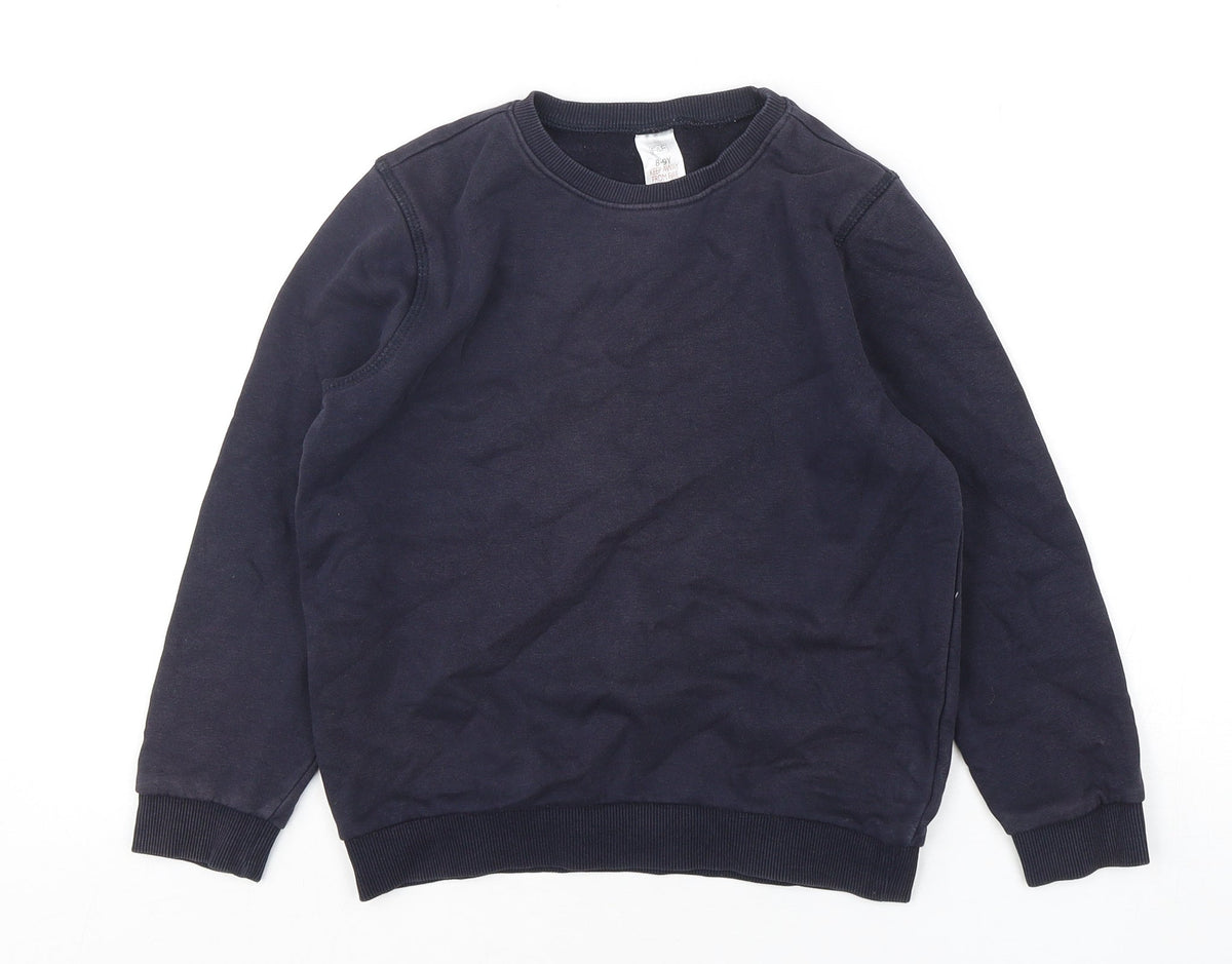 Additional front view of F&F boys’ blue cotton pullover sweatshirt, size 8-9, years pullover