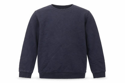 Front view of F&F boys’ blue cotton pullover sweatshirt, size 8-9, years pullover