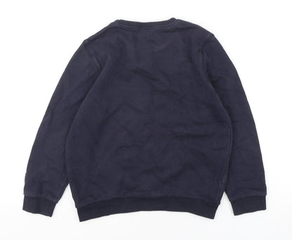 Back view of F&F boys’ blue cotton pullover sweatshirt, size 8-9, years pullover