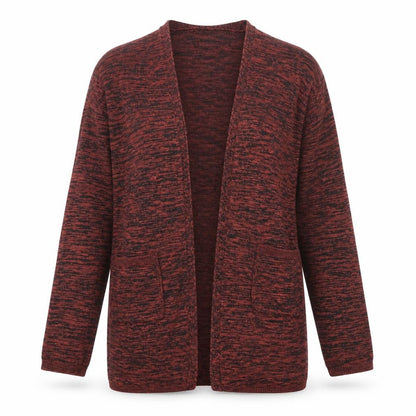 Front view of Atmosphere women’s brown v-neck viscose cardigan jumper, size UK 6