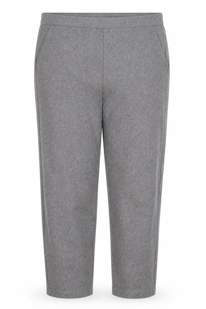 Front view of NSF women’s grey polyester trousers, size UK 10, 25-inch leg regular