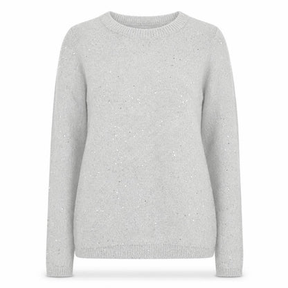 M&Co Womens Grey Round Neck  Nylon Pullover Jumper Size 8