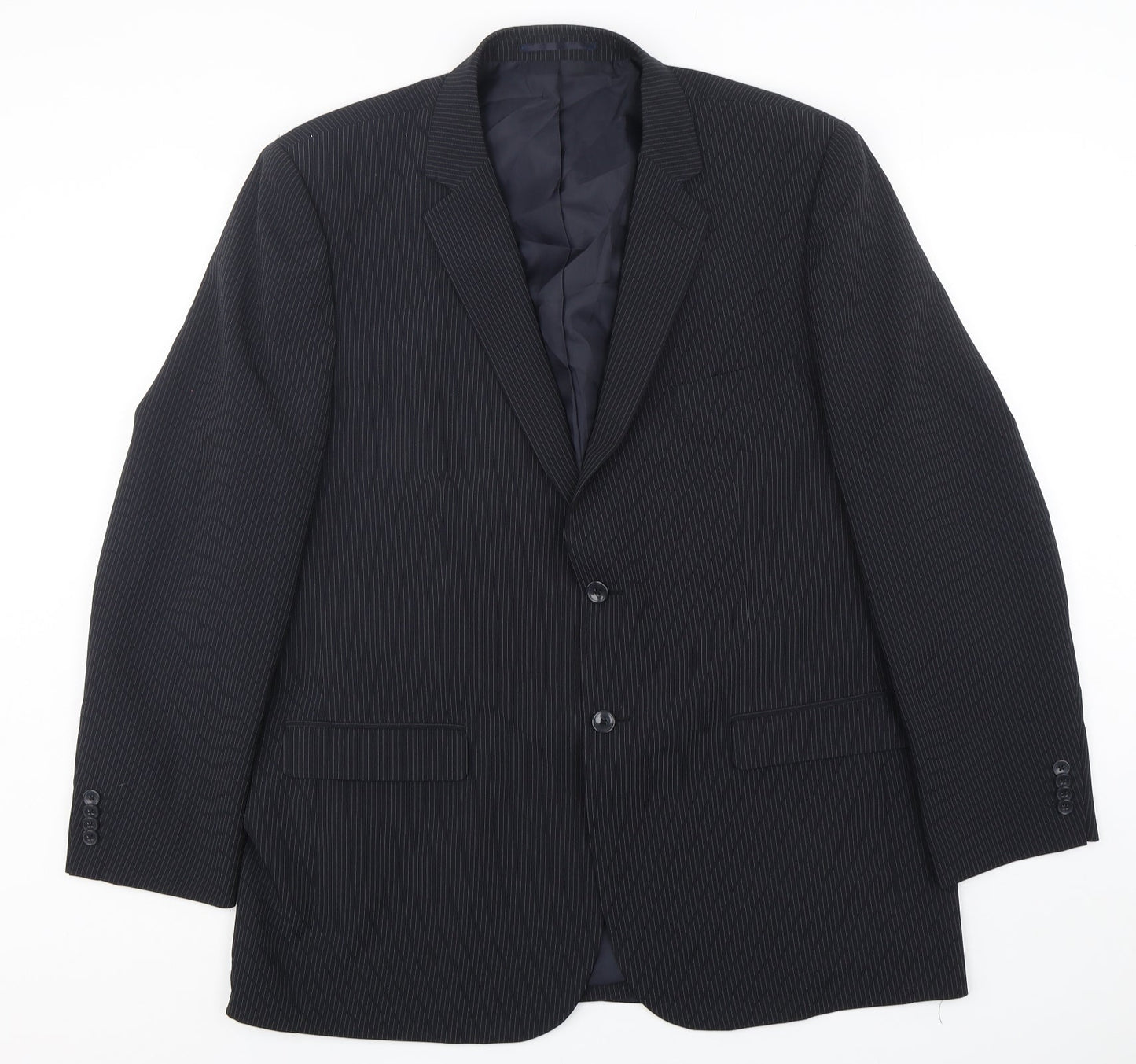 F&F Mens Blue Striped Polyester Jacket Suit Jacket