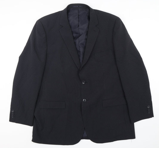 F&F Mens Blue Striped Polyester Jacket Suit Jacket