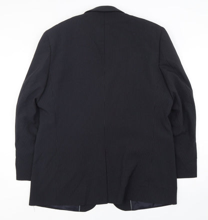 F&F Mens Blue Striped Polyester Jacket Suit Jacket