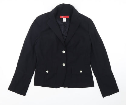 Anne Klein  Womens Black  Polyester Jacket Blazer Size 8