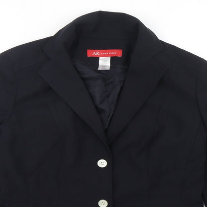 Anne Klein  Womens Black  Polyester Jacket Blazer Size 8