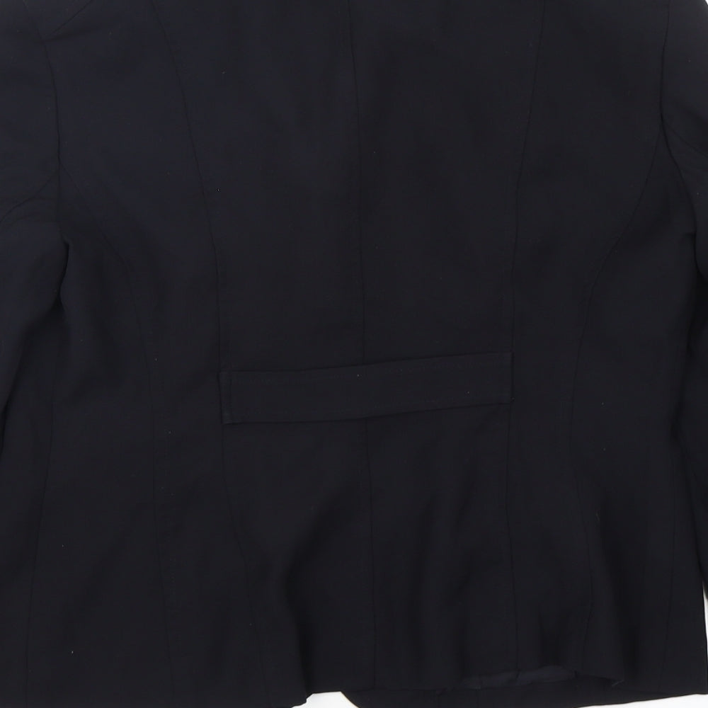 Anne Klein  Womens Black  Polyester Jacket Blazer Size 8