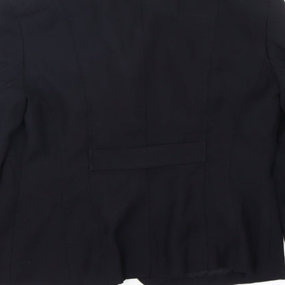 Anne Klein  Womens Black  Polyester Jacket Blazer Size 8
