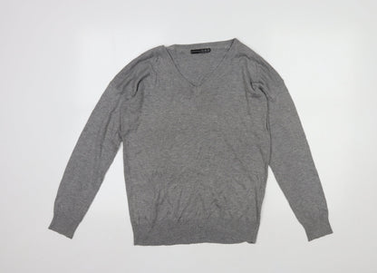 Primark Womens Grey Round Neck  Viscose Pullover Jumper Size 12