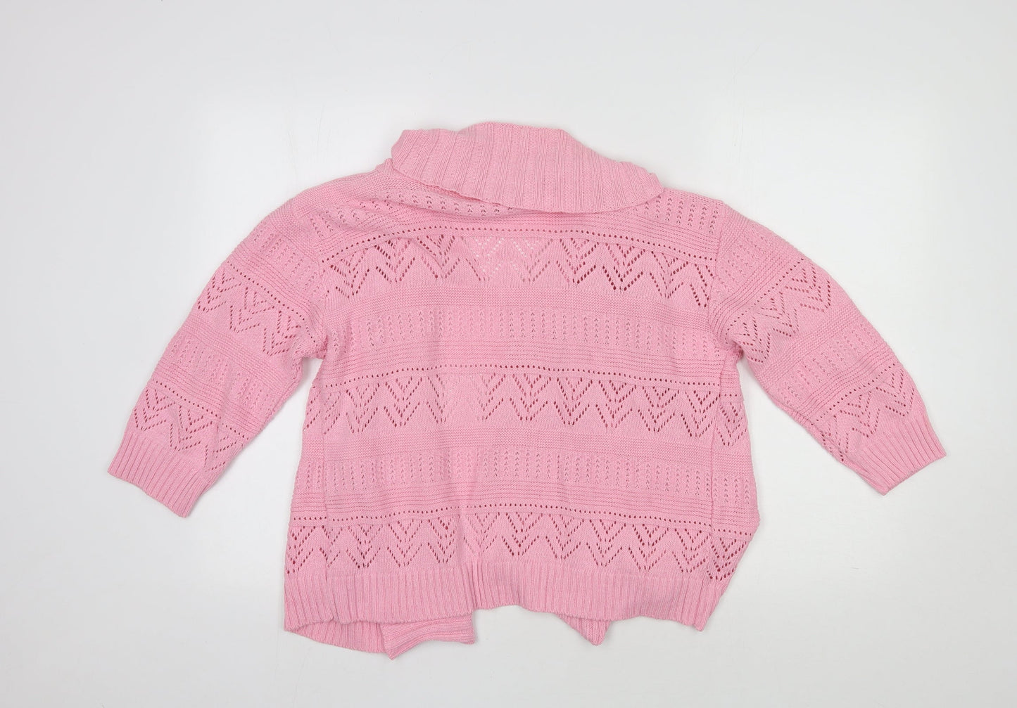 ELLEGANT COLLECTION Womens Orange Round Neck  Cotton Cardigan Jumper Size M