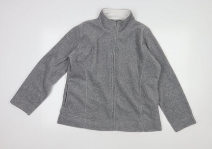 Isle Womens Grey  100% Polyester Full Zip Sweatshirt Size L  Zip