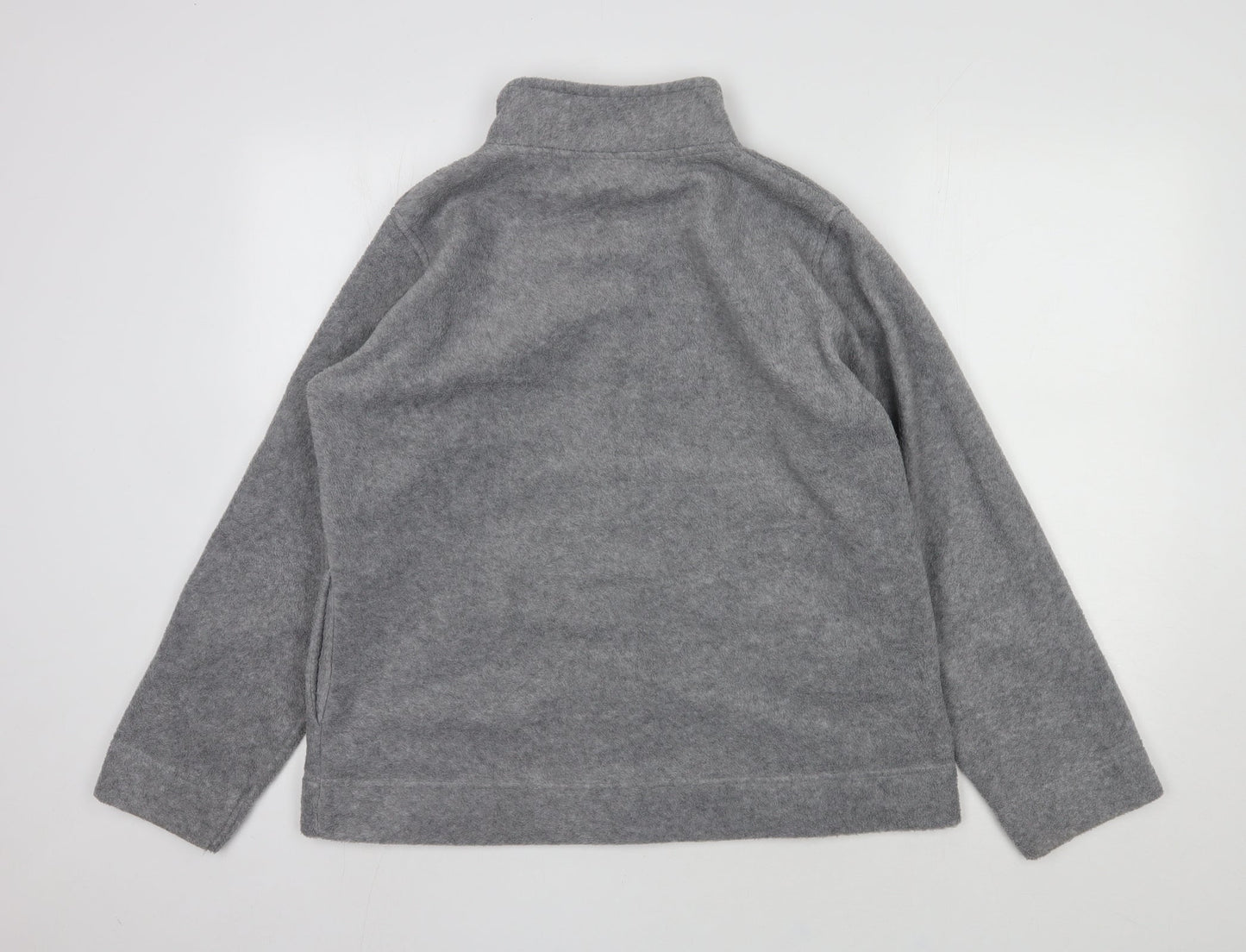 Isle Womens Grey  100% Polyester Full Zip Sweatshirt Size L  Zip