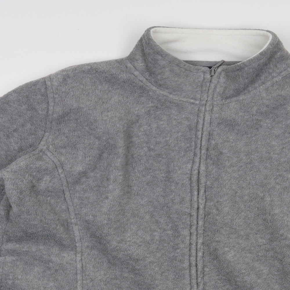 Isle Womens Grey  100% Polyester Full Zip Sweatshirt Size L  Zip