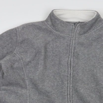 Isle Womens Grey  100% Polyester Full Zip Sweatshirt Size L  Zip