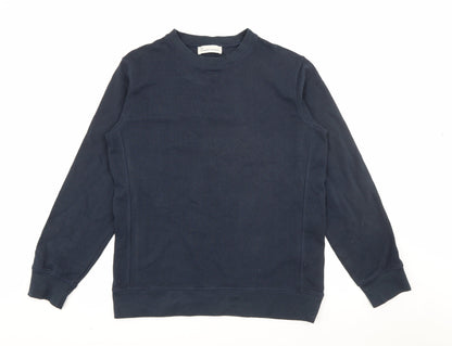 Garment Makers Mens Blue  Cotton Pullover Sweatshirt Size L