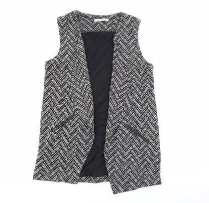 George Womens Black Geometric  Gilet Jacket Size 12