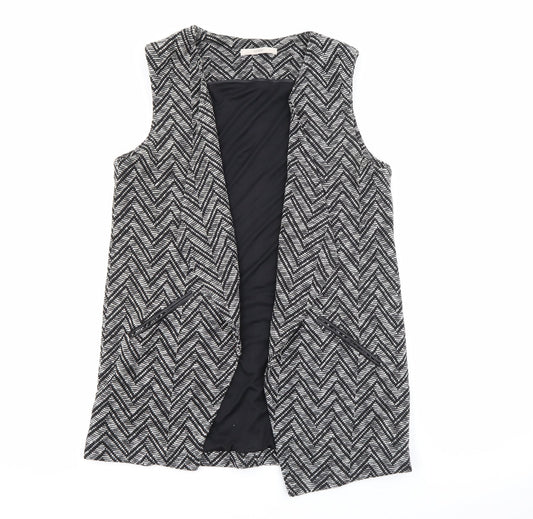 George Womens Black Geometric  Gilet Jacket Size 12