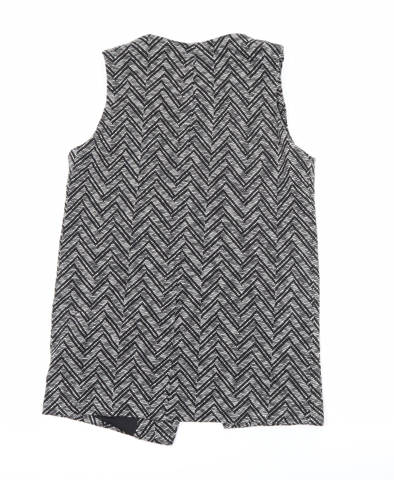 George Womens Black Geometric  Gilet Jacket Size 12