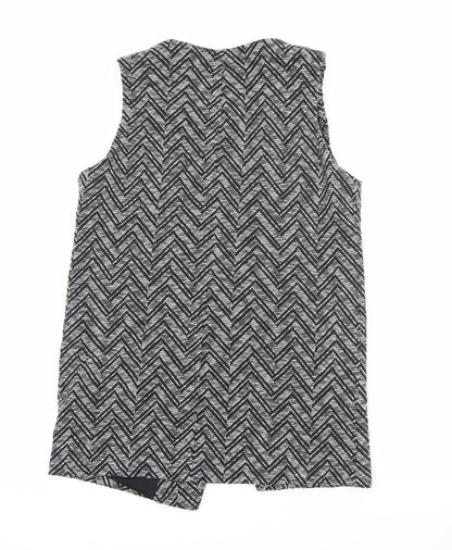 George Womens Black Geometric  Gilet Jacket Size 12