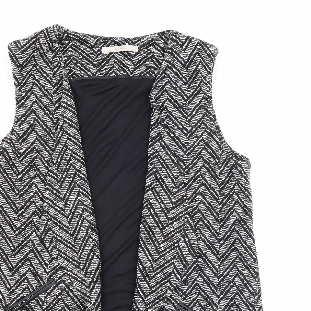 George Womens Black Geometric  Gilet Jacket Size 12
