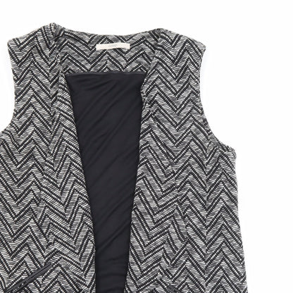 George Womens Black Geometric  Gilet Jacket Size 12