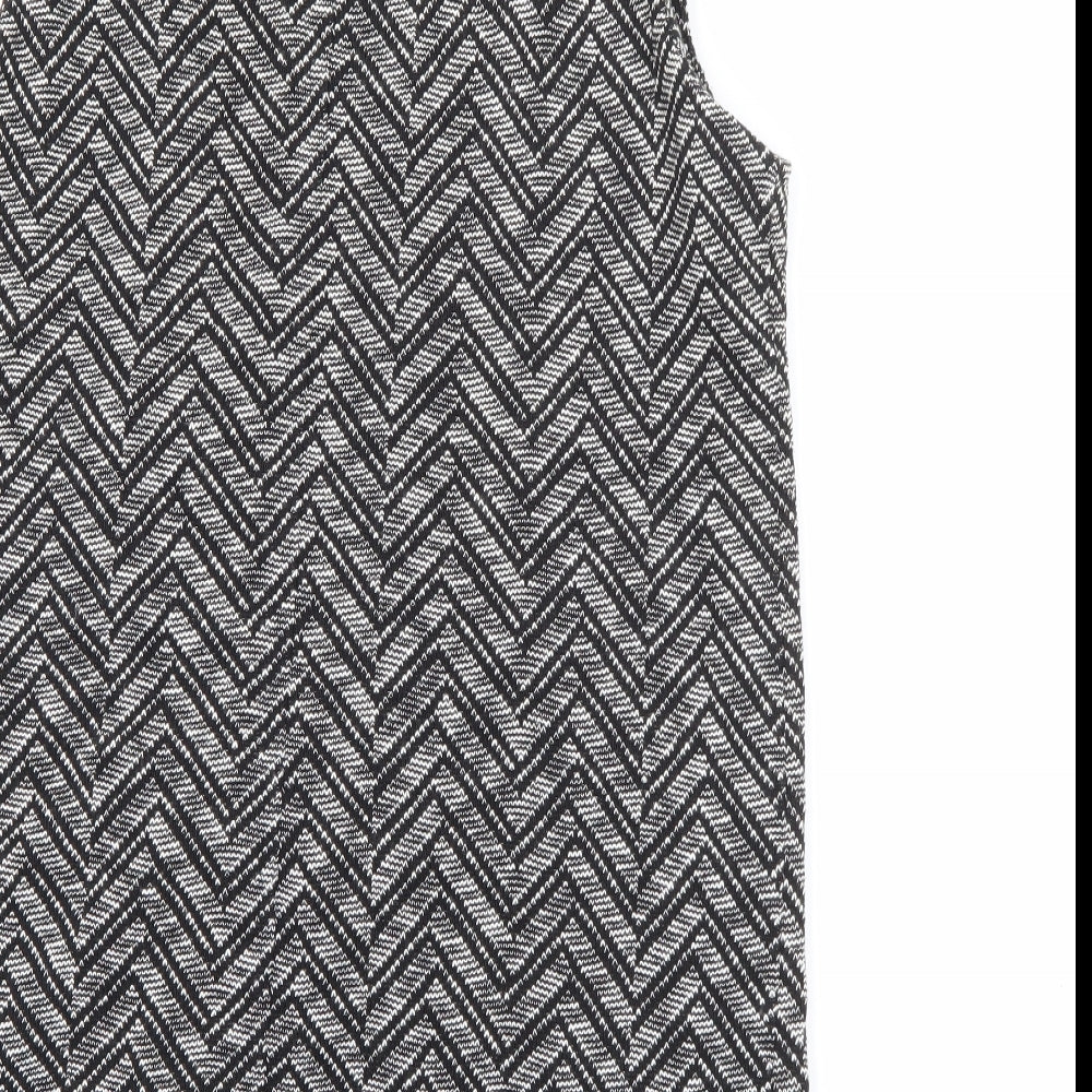 George Womens Black Geometric  Gilet Jacket Size 12