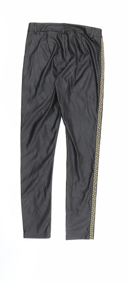 In Vogue Womens Black  Polyester Jegging Trousers Size M L27 in Regular Button