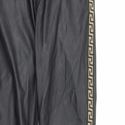 In Vogue Womens Black  Polyester Jegging Trousers Size M L27 in Regular Button