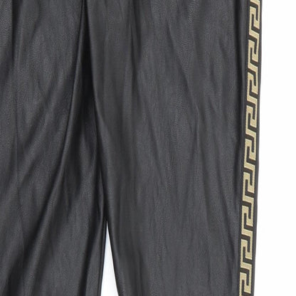 In Vogue Womens Black  Polyester Jegging Trousers Size M L27 in Regular Button
