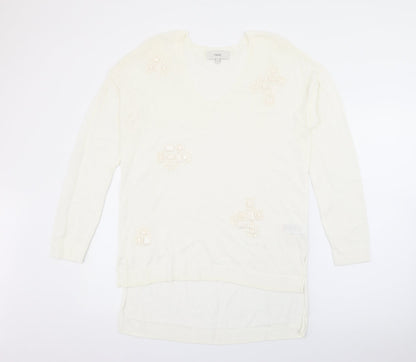 Womens UK Size 12 NEXT White Pullover Jumper