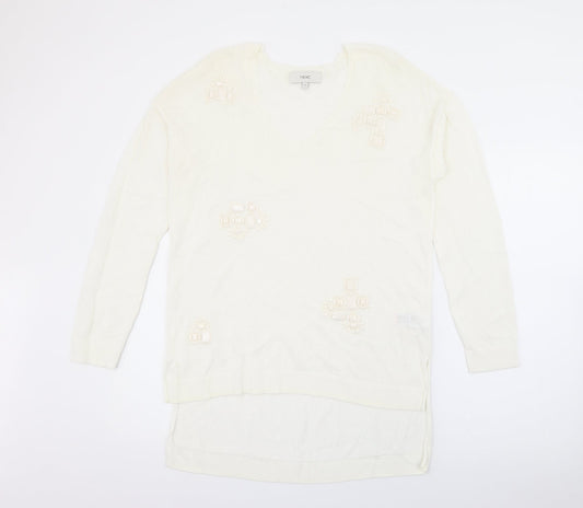 Womens UK Size 12 NEXT White Pullover Jumper