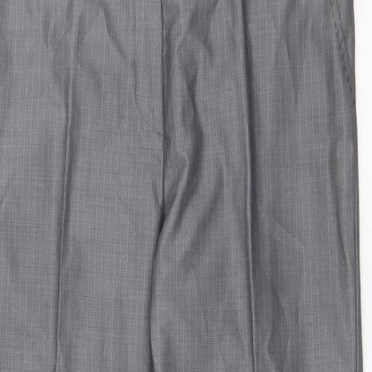 Gerard Darel Womens Grey Striped Polyester Trousers  Size 14 L26 in Regular Zip