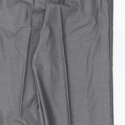 Gerard Darel Womens Grey Striped Polyester Trousers  Size 14 L26 in Regular Zip