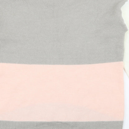 Nutmeg Womens Multicoloured Crew Neck  Acrylic Pullover Jumper Size 10