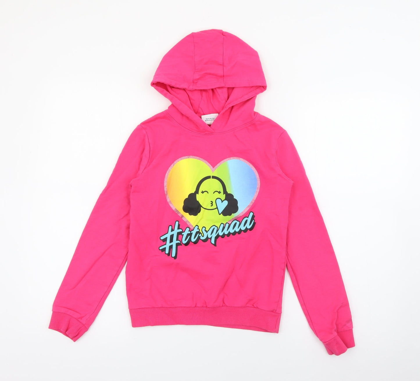 Pop Gear Girls Pink  Cotton Pullover Hoodie Size 9-10 Years