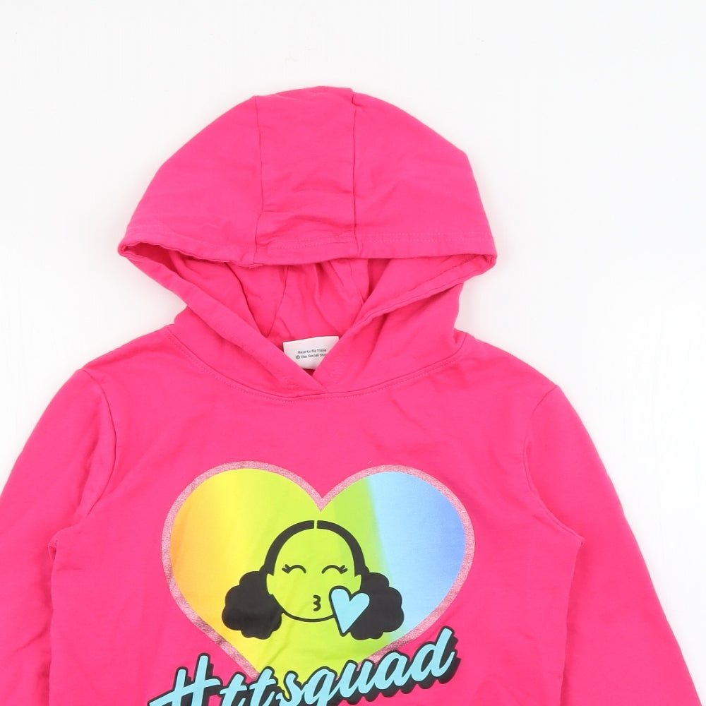 Pop Gear Girls Pink  Cotton Pullover Hoodie Size 9-10 Years