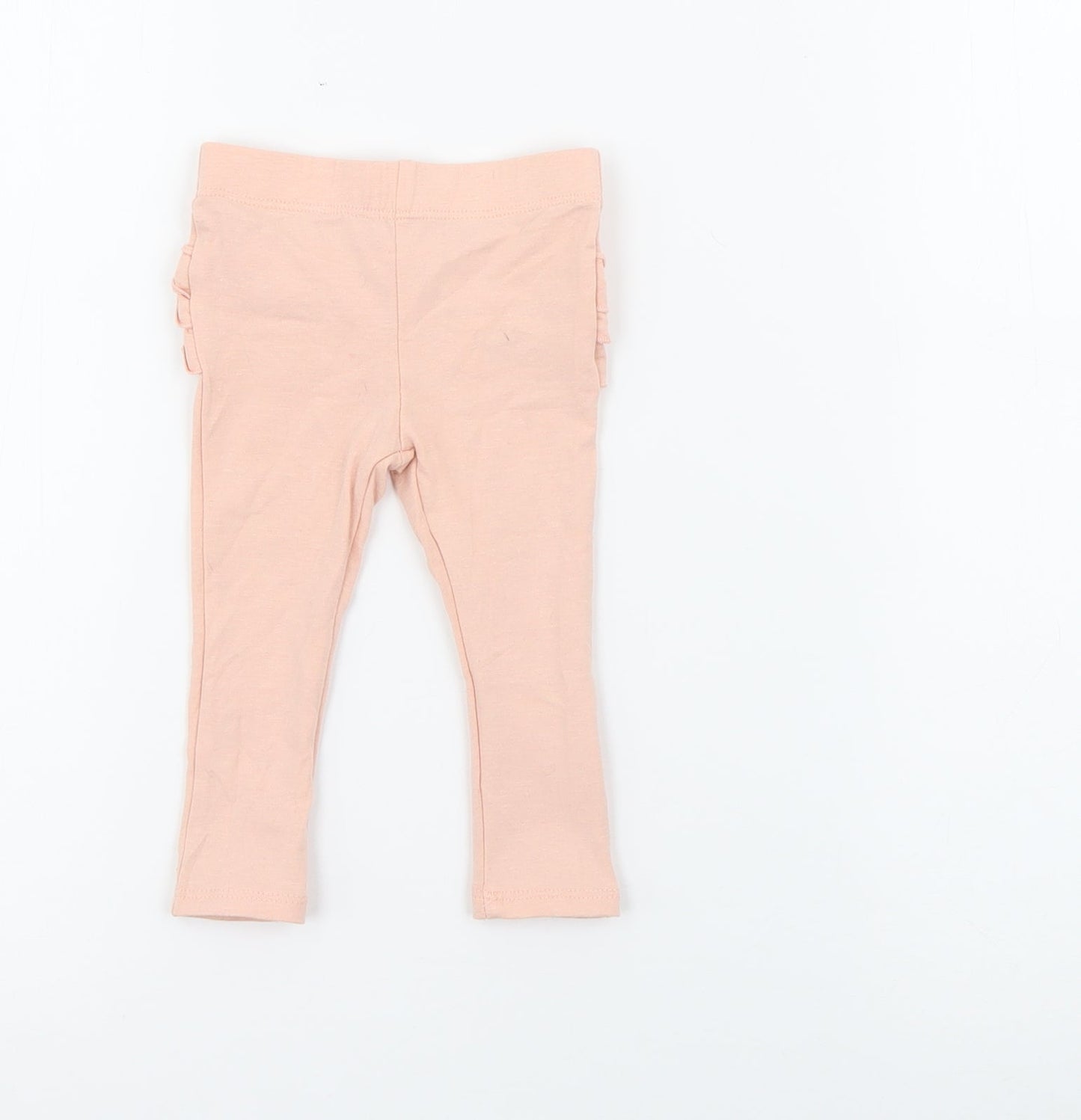 Preworn1 Girls Pink  Cotton Pedal Pusher Leggings Size 3-6 Months