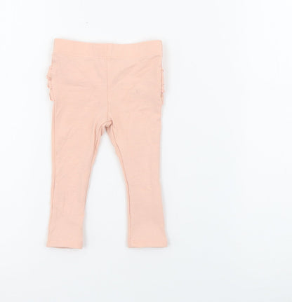 Preworn1 Girls Pink  Cotton Pedal Pusher Leggings Size 3-6 Months