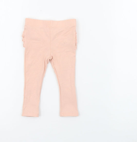 Preworn1 Girls Pink  Cotton Pedal Pusher Leggings Size 3-6 Months