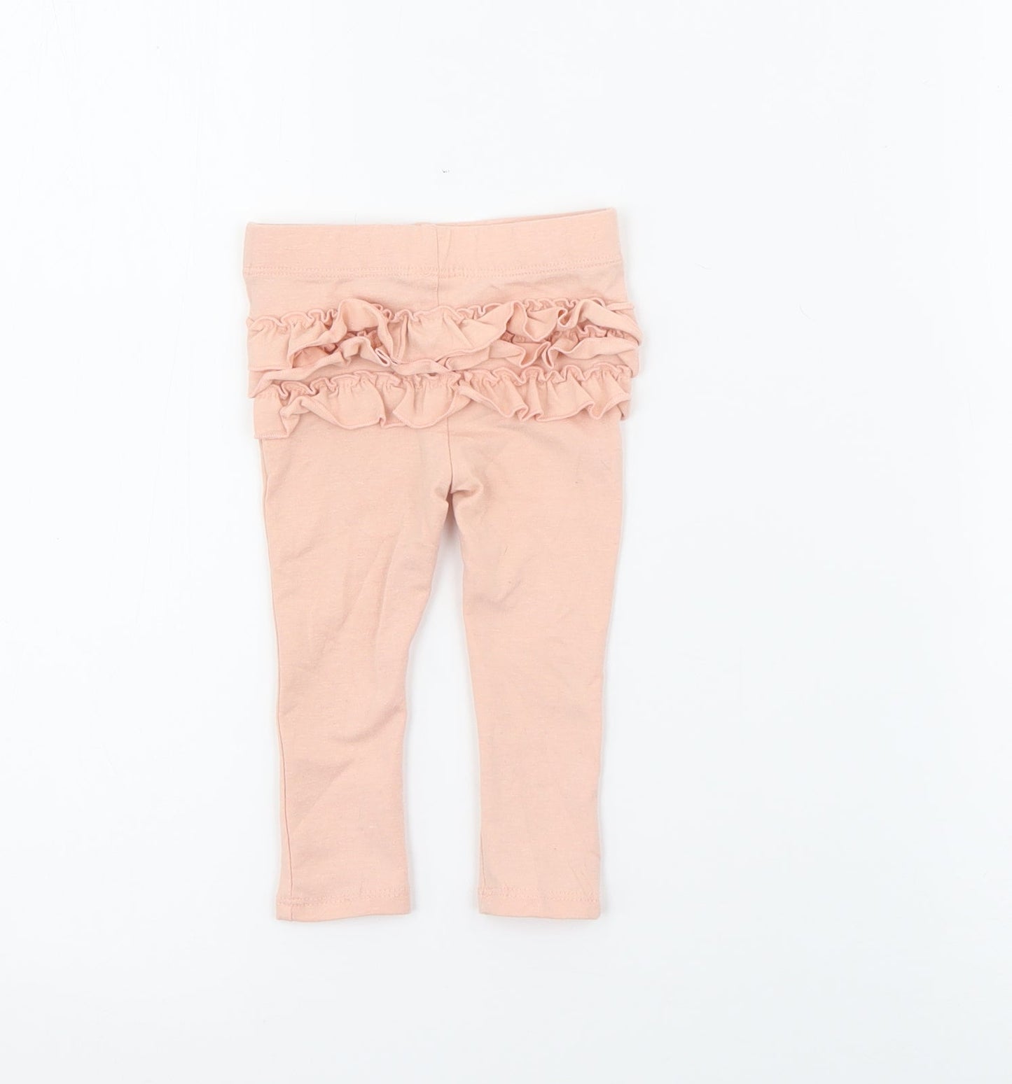 Preworn1 Girls Pink  Cotton Pedal Pusher Leggings Size 3-6 Months