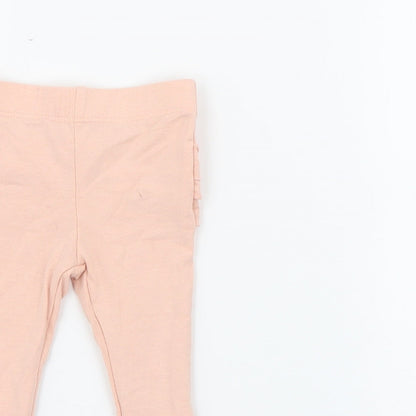 Preworn1 Girls Pink  Cotton Pedal Pusher Leggings Size 3-6 Months