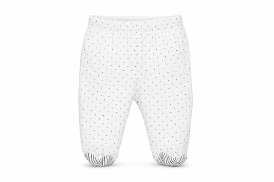 Mini birba Girls White Polka Dot Cotton Pedal Pusher Leggings Size 6-9 Months