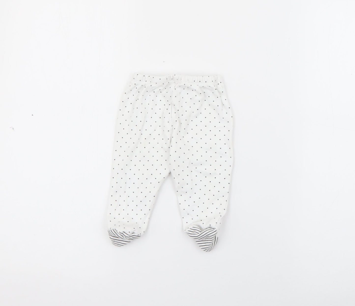 Mini birba Girls White Polka Dot Cotton Pedal Pusher Leggings Size 6-9 Months