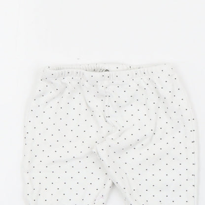Mini birba Girls White Polka Dot Cotton Pedal Pusher Leggings Size 6-9 Months