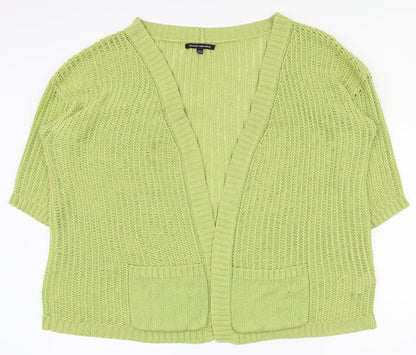 Jeffrey and Paula Womens Green V-Neck  Acrylic Cardigan Jumper Size 16