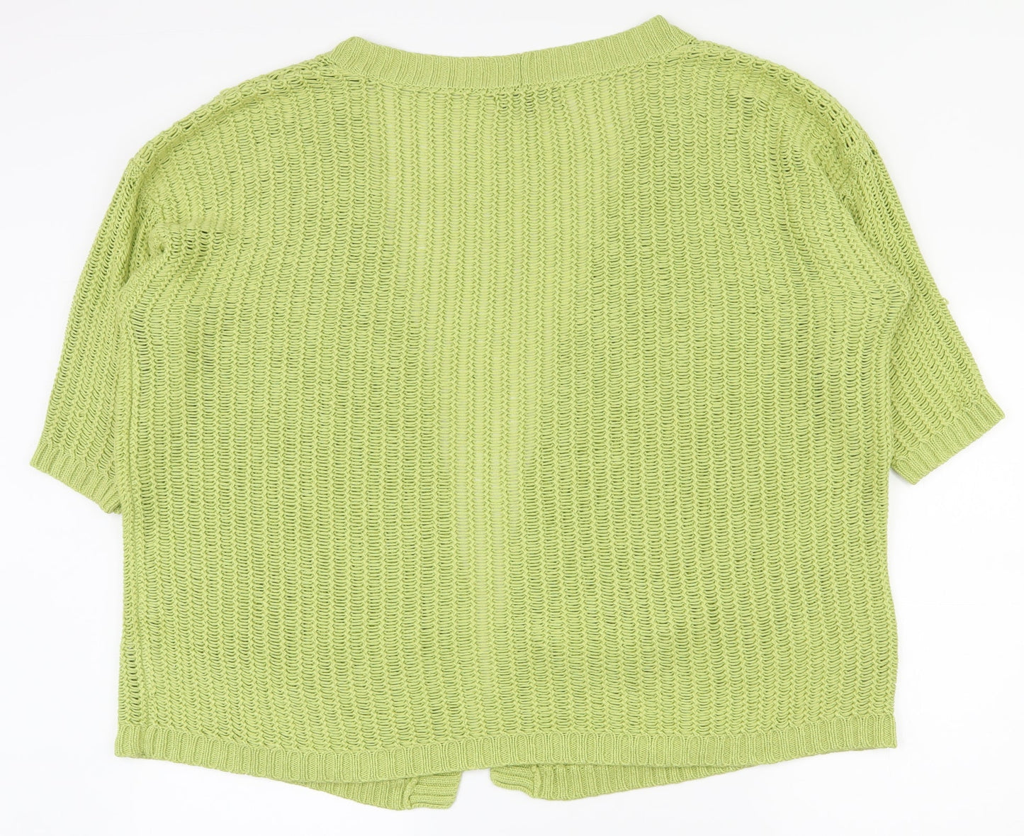 Jeffrey and Paula Womens Green V-Neck  Acrylic Cardigan Jumper Size 16